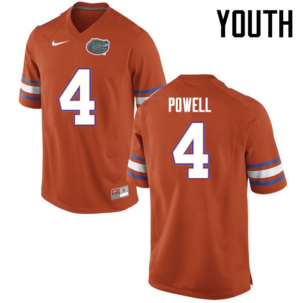 Florida Gators Youth #4 Brandon Powell College Football Jersey Orange